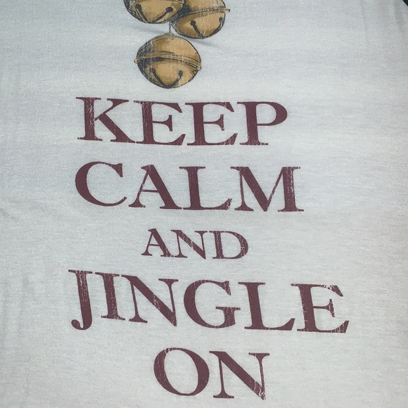🎄Christmas 3/4 Slv Tee “KEEP CALM and JINGLE ON” Size Medium🎅🏼 - Picture 6 of 10